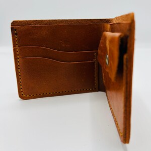Cartera de hombre personalizada, hecha a mano, cosida a mano, de cuero vintage Hunter, cartera de cuero genuino, cartera de cuero Crazy Horse, regalo para hombre