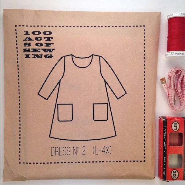 100 Acts of Sewing: Dress No. 2 - Sewing Pattern  (sizes L-4XL)
