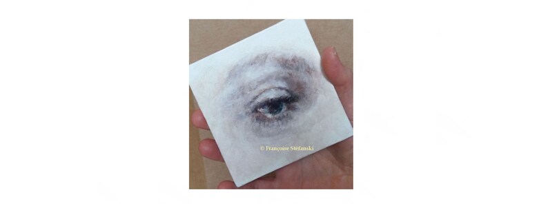 Original painting on canvas board by Fran\u00e7oise St\u00e9fanski Attente