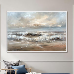 Original Ocean Wave Oil Painting, Large Beach Canvas Art, Abstract Seascape Textured Wall Art, Contemporary Art, Modern Coastal Home Decor