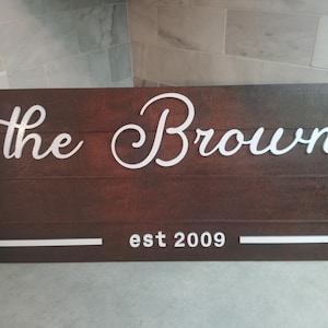Personalized Last Name Sign /Established Sign/ Wedding gift/ housewarming gift /Anniversary Couple Gift