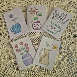 cards (5 pack) floral handpainted original watercolour flowercard FloralCardArtFloralCardArts flowers blankcards uniquedesigns