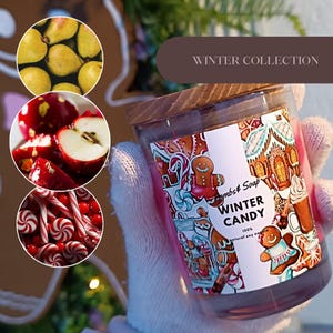 Hand-poured Soy Wax Candle - Holiday-Themed Scented Candle for Cozy Winter Nights - Ideal Christmas Gift for Friends & Family