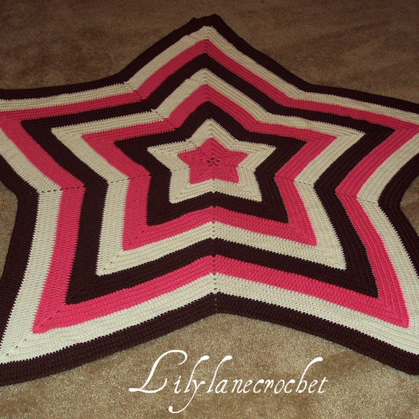 Crochet Star Blanket-Pattern Only-Make Any Size Desired