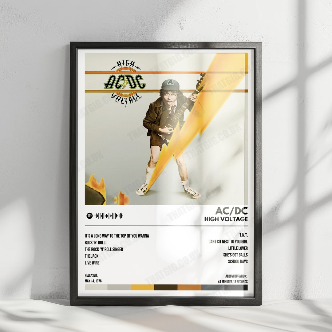 AC/DC High Voltage Album Cover Poster With Complete Tracklist - Etsy