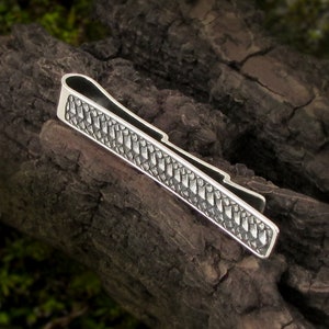 Dragon Scale Tie Bar, 925 sterling silver