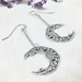 Pale Moon Earrings - Silver Crescent Moon Earrings, Half Moon Earrings, Crescent Earrings, Long Dangle Earrings, Moonsong Collection