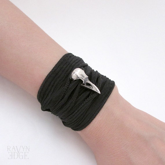 Sterling Silver Raven Skull Bracelet Sterling Silver Raven Skull Bracelet