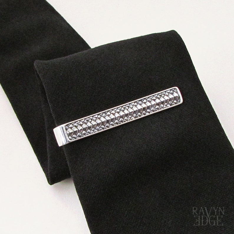 Dragon Scale Tie Bar, 925 sterling silver