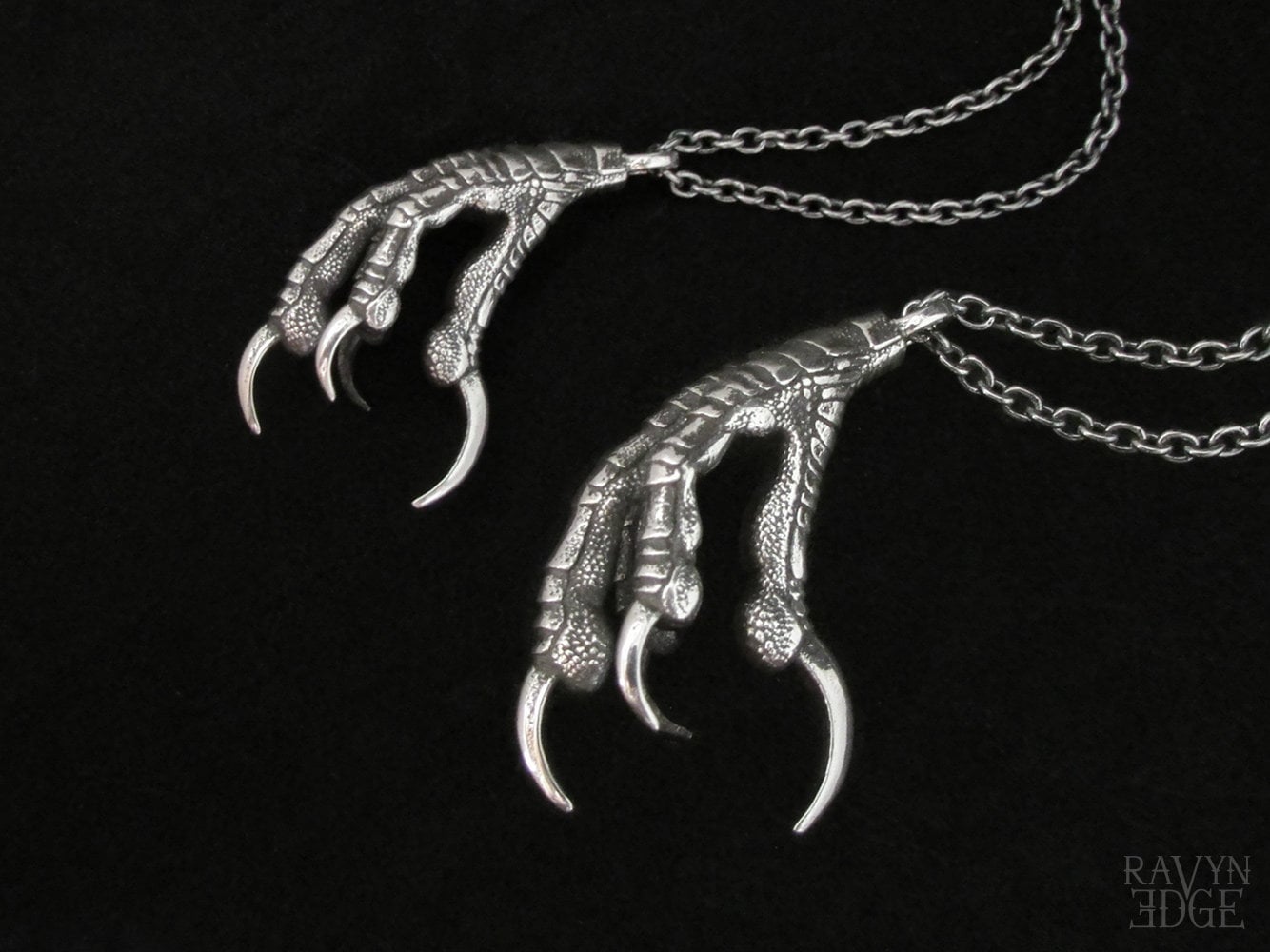 Dragon Claw Necklace Set Matching Goth Couple Necklaces Silver Crow Foot Pendant His and Her Necklace Raven Claw Viking Wedding Gift Etsy