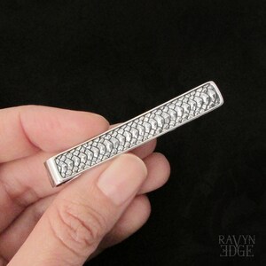 Dragon Scale Tie Bar, 925 sterling silver