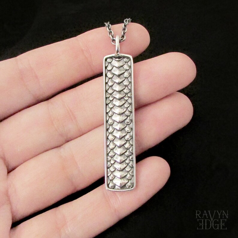 Dragon Scale Necklace 925 Sterling Silver Fantasy Jewelry Etsy