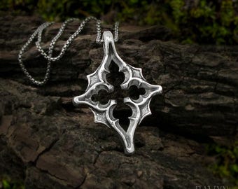 Large North Star Necklace - Sterling silver gothic architecture jewelry, medieval cathedral window pendant for men and women, traveler gift