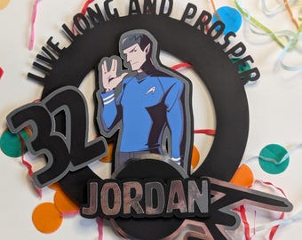 Personalised Spock Inspired Cake Topper