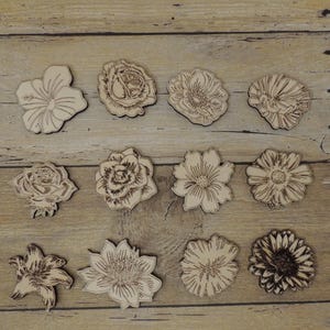 Floral Fridge Magnets - Set of 12