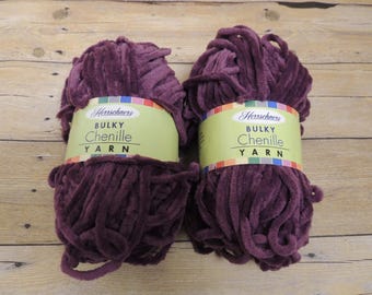 Herrschners Bulky Chenille Yarn Purple 71 yds Each 3.5 oz 2 pack