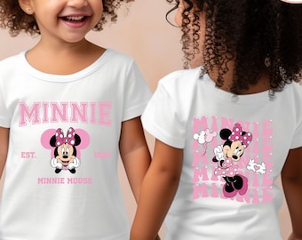 Minnie Est 1938 Kids T-Shirt, Minnie Mouse Toddler Sweatshirt, Two-Sided Minnie Shirt, Disney Family Baby Onesie®, Girls Minnie Shirt