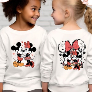 Mickey And Minnie Valentines Day Kids Shirt, Disney Family Toddler Sweatshirt,  Disneyland Valentines Day T-Shirt, Valentine Gift