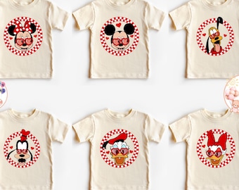 Mickey And Friends Valentine Kids T-Shirt, Disney Valentines Day Baby Onesie®, Checkered Valentines Day Toddler Sweatshirt, Valentine Gift