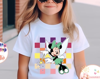 Checkered Minnie Mouse Kids Shirt, Disney Minnie Toddler Sweatshirt, Disney Family Trip Baby Onesie®, Girls Minnie T-Shirt, Disneyland Gift