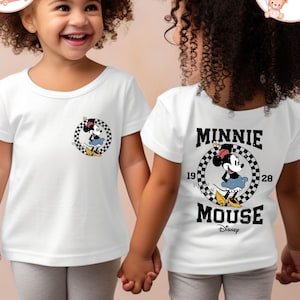 Disney Minnie Mouse Kids T-Shirt, Checkered Minnie Girl Shirt, Disney Family Two-Sided Toddler Sweatshirt, Minnie Mouse Baby Onesie®