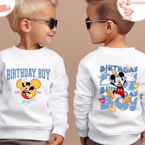 Personalized Mickey Birthday Boy Sweatshirt, Disney Birthday Baby Bodysuit, Custom Birthday Kids Shirt, Birthday Gift, Toddler Birthday Tee