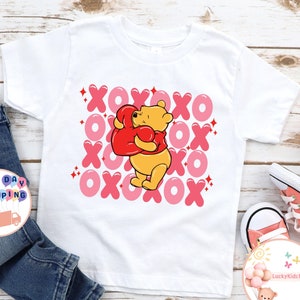 The Pooh Valentines Day Kids Shirt, Valentine Xoxoxo Baby Bodysuit, Winnie The Pooh Toddler Sweatshirt, Disney Valentines Day Gift