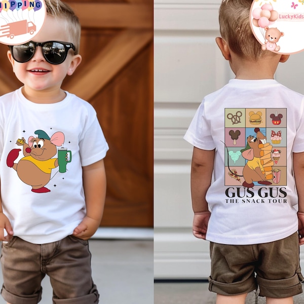 Gus Gus The Snack Tour Kids T-Shirt, Disney Gus Gus Toddler Sweatshirt, Cinderella Baby Onesie®, Two-Sided Disney Shirt, Disney Family Shirt