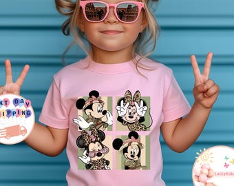 Animal Kingdom Minnie Mouse Safari Kids T-Shirt, Leopard Minnie Toddler Sweatshirt, Disney Safari Baby Onesie®, Disney Safari Trip Shirt