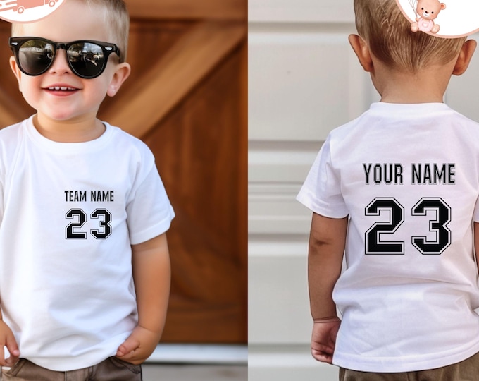 Personalized Sports Kids T-Shirt, Custom Name And Number Toddler Sweatshirt, Team Name Baby Onesie®, Personalized Sports Team T-Shirt