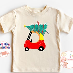 Red Car Christmas Toddler Shirt, Christmas Trip Kids Shirt, Christmas Tree Sweatshirt, Cute Christmas Baby Bodysuit, Christmas Family Shirt