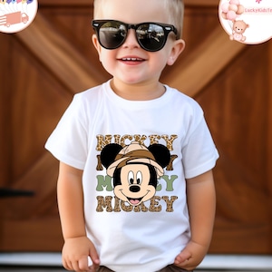 Mickey And Friends Safari Toddler Shirt, Disney Trip Kids Shirt, Mickey Minnie Daisy Donald Goofy Pluto Shirt, Disney Family Baby Onesie®
