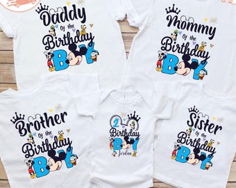 Custom Mickey Birthday Family Shirt, Birthday Matching Family Sweatshirt, Mickey Birthday Baby Onesie®, Personalized Birthday Boy Shirt