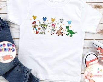 Toy Story Kids T-Shirt, Disney Friends Toddler Sweatshirt, Mickey Balloons Baby Onesie®, Disney Pixar Shirt, Disney Woody Jessie Buzz Shirt