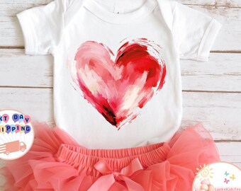 Valentine Heart Baby Onesie®, Valentines Day Toddler Sweatshirt, Cute Heart Kids T-Shirt, Happy Valentine's Day Girls Shirt, Valentine Gift
