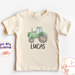 Personalized Tractors Toddler Shirt, Cute Tractor Kids Sweatshirt, Tractor Lover Baby Bodysuit,  Boys Tractor Shirt, Gift For Kids