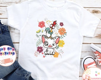 Disney Hei Hei And Pua Floral Kids Shirt, Disney Moana Toddler Sweatshirt, Disney Princess Baby Onesie®, Disney Family Trip Toddler Shirt