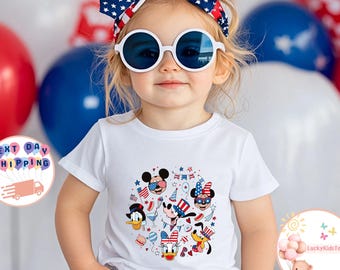 Mickey And Friends America Kids T-Shirt, American Flag Toddler Sweatshirt, 4th Of July Baby Onesie®, Disney Snacks Shirt, America Lover Tee