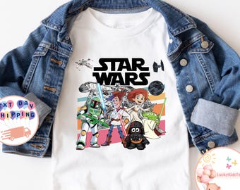 Star Wars Toy Story Kids T-Shirt, Disney Star Wars Toddler Sweatshirt, Disney Pixar Toy Story  Baby Onesie®, Toy Story Jedi Woody Jessie Tee