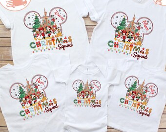 Custom Disney Christmas Squad Shirt, Mickey And Friends Christmas Family Sweatshirt, Disney Christmas Trip Baby Onesie®, Personalized Gift