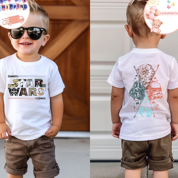 Disney Star Wars Two-Sided Kids Shirt, Boys Star Wars Shirt, Star Wars Toddler Sweatshirt, Disney Family Trip Baby Onesie®, Disney Gift