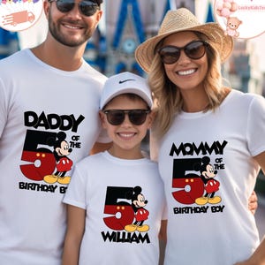 Custom Mickey Birthday Family T-Shirt, Personalized Birthday Boy Sweatshirt, Disney Birthday Party Baby Onesie®, Mickey Birthday Boy Shirt
