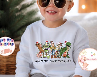 Toy Story Merry Christmas Toddler Sweatshirt, Disney Christmas Kids Shirt, Disney Pixar Toy Story Onesie®, Disney Family Christmas Party