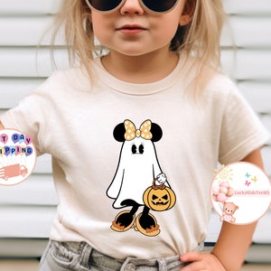 Minnie Halloween Toddler Shirt, Ghost Halloween Kids T-shirt, Minnie Ghost Baby Bodysuit, Minnie Spooky Shirt, Cute Ghost Kids Tee