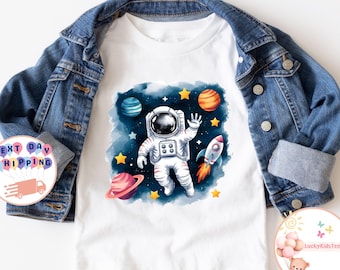 Astronaut Kids T-Shirt, Toddler Space Sweatshirt, Cute Galaxy Baby Onesie®, Cute Astronauts Shirt, Rocket Planet Shirt, Galaxy Party Tee