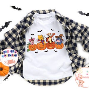 Winnie The Pooh Halloween Kids T-Shirt, Pooh And Friends Pumpkin Toddler Sweatshirt, Disney Halloween Party Baby Onesie®, Halloween Gift