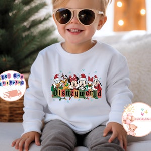 Disneyworld Mickey And Friends Toddler Sweatshirt, Mickey and Friends Christmas Baby Onesie®, Disney Family Shirt, Kids Christmas Gift