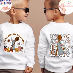I&#39;m Just Here For The Snacks Toddler Shirt, Disney Remy Kids Sweatshirt, Pixar Ratatouille Baby Bodysuit,  Disney Trip Shirt, Disney Gifts