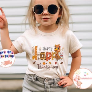 Happy Thanksgiving Kids T-Shirt, Cute Turkey Toddler Sweatshirt, Pumpkin Season Baby Onesie®, Fall Autumn Shirt, Thanksgiving Gift For Kids