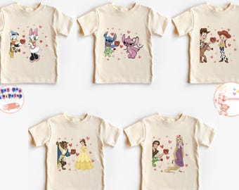 Disney Characters Valentine Kids T-Shirt, Donald And Daisy Love Toddler Sweatshirt, Stitch And Angel Valentine Onesie®, Woody And Jessie Tee